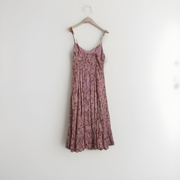 Trixxi Purple Floral Maxi Dress Sz XL Tiered Boho Cottagecore Lined Flowy - Picture 2 of 7